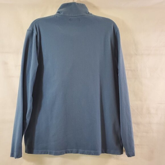 J. Crew Mercantile Men's Blue Long Sleeve Fitted ¼ Zip Pullover - Size Large - Picture 14 of 15
